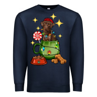 Navy Christmas coffee cup with Labrador Premium Sweatshirt - RanaPortraitStore