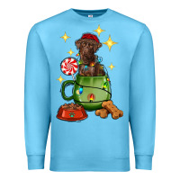 Ocean Blue Christmas coffee cup with Labrador Premium Sweatshirt - RanaPortraitStore