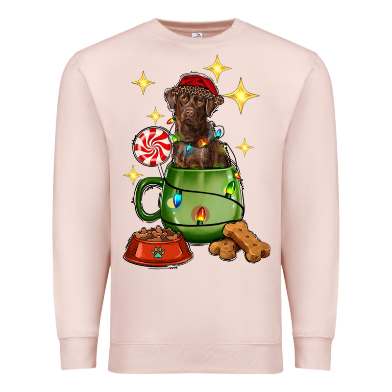 Christmas Coffee Cup With Labrador Premium Sweatshirt by RanaPortraitStore | Teevron