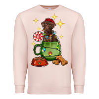 Pale Pink Christmas coffee cup with Labrador Premium Sweatshirt - RanaPortraitStore