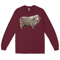 Burgundy rambouillet sheep Long Sleeve Tee - LillyAllenDesigns