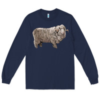 Navy rambouillet sheep Long Sleeve Tee - LillyAllenDesigns