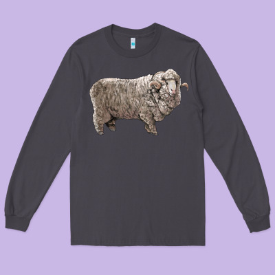 Rambouillet Sheep Long Sleeve Tee Designed By Lillyallendesigns