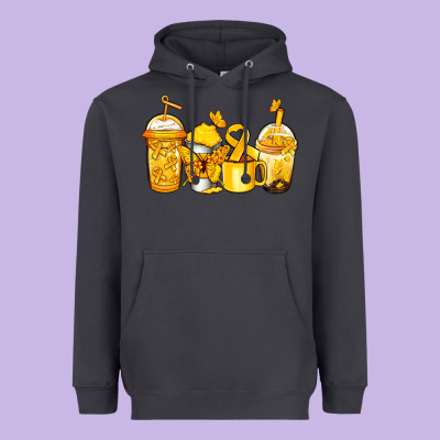 Childhood Cancer Coffee Heavyweight Hoodie Designed By Jasminsmagicworld