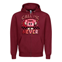 Burgundy call me never Zipper Hoodie - MaliasSmallBusiness