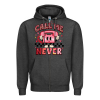 Charcoal Heather call me never Zipper Hoodie - MaliasSmallBusiness