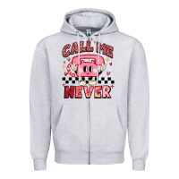 Heather Grey call me never Zipper Hoodie - MaliasSmallBusiness
