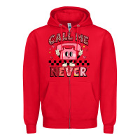 Red call me never Zipper Hoodie - MaliasSmallBusiness