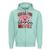 Seafoam call me never Zipper Hoodie - MaliasSmallBusiness