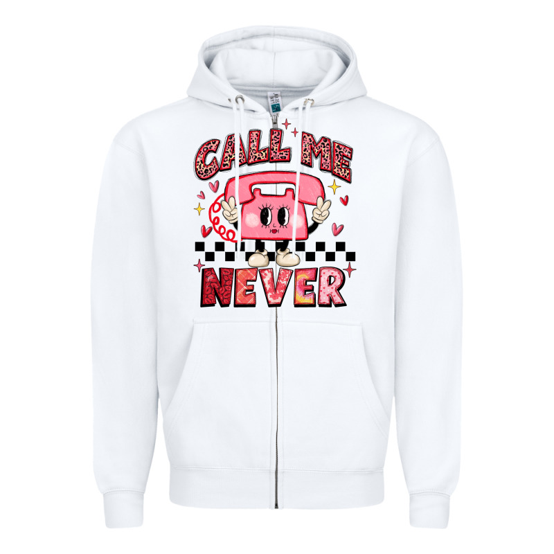 Call Me Never Zipper Hoodie by MaliasSmallBusiness | Teevron