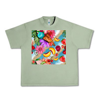 Oil Green flowers ice cream fruit Urban Heavy Tee - BundleAndBundleShop