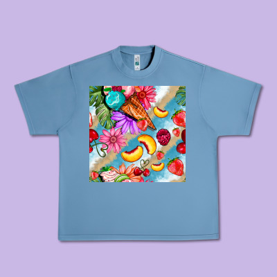 Flowers Ice Cream Fruit Urban Heavy Tee Designed By Bundleandbundleshop