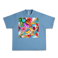 Pebble Blue flowers ice cream fruit Urban Heavy Tee - BundleAndBundleShop