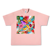 Salmon flowers ice cream fruit Urban Heavy Tee - BundleAndBundleShop