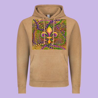 Mardi Gras Fleur De Lis Vintage Hoodie Designed By Ranaportraitstore