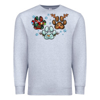 Heather Grey Christmas paws Premium Sweatshirt - RanaPortraitStore