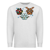 Oatmeal Heather Christmas paws Premium Sweatshirt - RanaPortraitStore