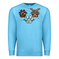 Ocean Blue Christmas paws Premium Sweatshirt - RanaPortraitStore
