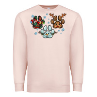 Pale Pink Christmas paws Premium Sweatshirt - RanaPortraitStore