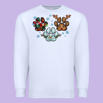 Christmas Paws Premium Sweatshirt Designed By Ranaportraitstore