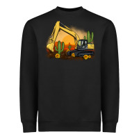 Black excavator cactus sunflower sunset Heavyweight Sweatshirt - Artiststas