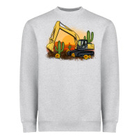 Heather Grey excavator cactus sunflower sunset Heavyweight Sweatshirt - Artiststas