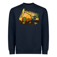 Navy excavator cactus sunflower sunset Heavyweight Sweatshirt - Artiststas