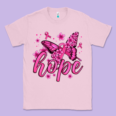 Hope Breast Cancer Butterfly Classic Tee Designed By Jasminsmagicworld