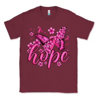 Burgundy hope breast cancer butterfly Classic Tee - Jasminsmagicworld