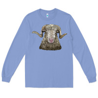 Colony Blue rambouillet sheep head Long Sleeve Tee - LillyAllenDesigns