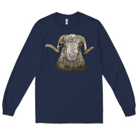 Navy rambouillet sheep head Long Sleeve Tee - LillyAllenDesigns