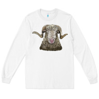 White rambouillet sheep head Long Sleeve Tee - LillyAllenDesigns