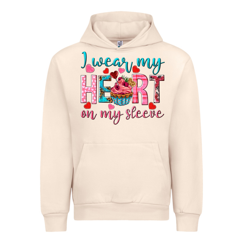 I Wear My Heart On My Sleeve Valentine's Day Urban Hoodie by HowdyJamesFarm | Teevron