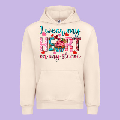 I Wear My Heart On My Sleeve Valentine's Day Urban Hoodie Designed By Howdyjamesfarm