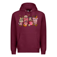 Burgundy cafecito y chisme coffee cups Premium Hoodie - texasbilliewilder
