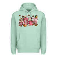 Seafoam cafecito y chisme coffee cups Premium Hoodie - texasbilliewilder