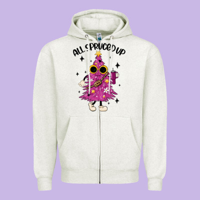 All Spruced Up Zipper Hoodie Designed By Maliassmallbusiness