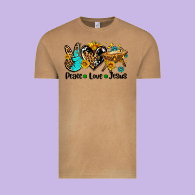 Peace Love Jesus Vintage Tee Designed By Adodesignshop