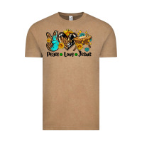 Vintage Coffee peace love jesus Vintage Tee - AdoDesignShop