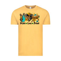 Vintage Mustard peace love jesus Vintage Tee - AdoDesignShop