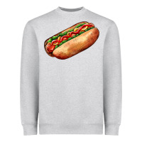Heather Grey American hot dog Heavyweight Sweatshirt - AdoDesignShop