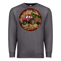 Charcoal Heather Christmas Tractor Premium Sweatshirt - RanaPortraitStore