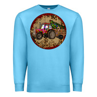 Ocean Blue Christmas Tractor Premium Sweatshirt - RanaPortraitStore