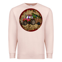 Pale Pink Christmas Tractor Premium Sweatshirt - RanaPortraitStore