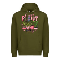 Army Green crazy plant lady houseplants Premium Hoodie - JahusDesignShop