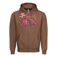Chestnut i am with cupid Zipper Hoodie - NancyCooperArtShop