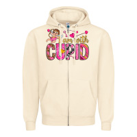 Sandshell i am with cupid Zipper Hoodie - NancyCooperArtShop