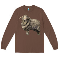 Chestnut merino wool sheep Long Sleeve Tee - LillyAllenDesigns