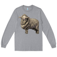Heather Grey merino wool sheep Long Sleeve Tee - LillyAllenDesigns