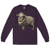 Plum merino wool sheep Long Sleeve Tee - LillyAllenDesigns